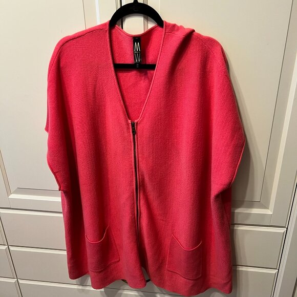 MARLA WYNNE Pink Sleeveless Zip-Front Knit‎ Cardigan (Plus 1X) - Picture 1 of 11